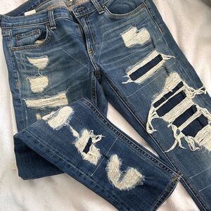 Rag and Bone Distressed Blue Jeans